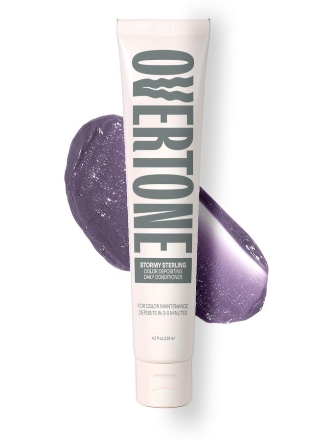 Overtone Daily Color Depositing Conditioner for Hair, Stormy Sterling:Temporary Pigment with Shea, Coconut & Avocado Oils, Hydrating, Vegan & Cruelty-Free, All Hair Types, 4.5oz. - Image 1